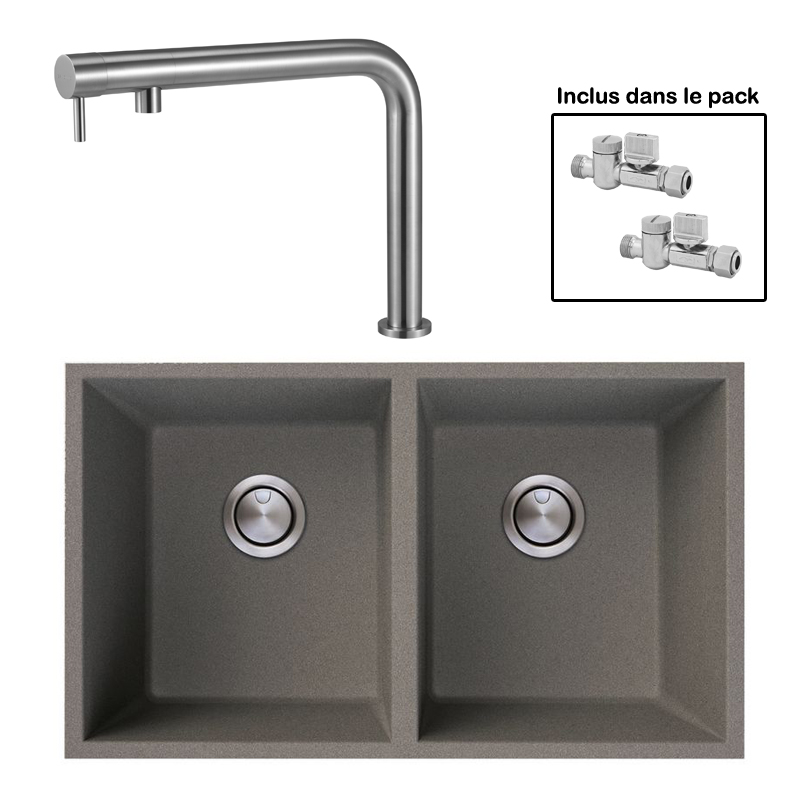 Pack : BRADANIT 3636 U GRIS + FINO INOX 316