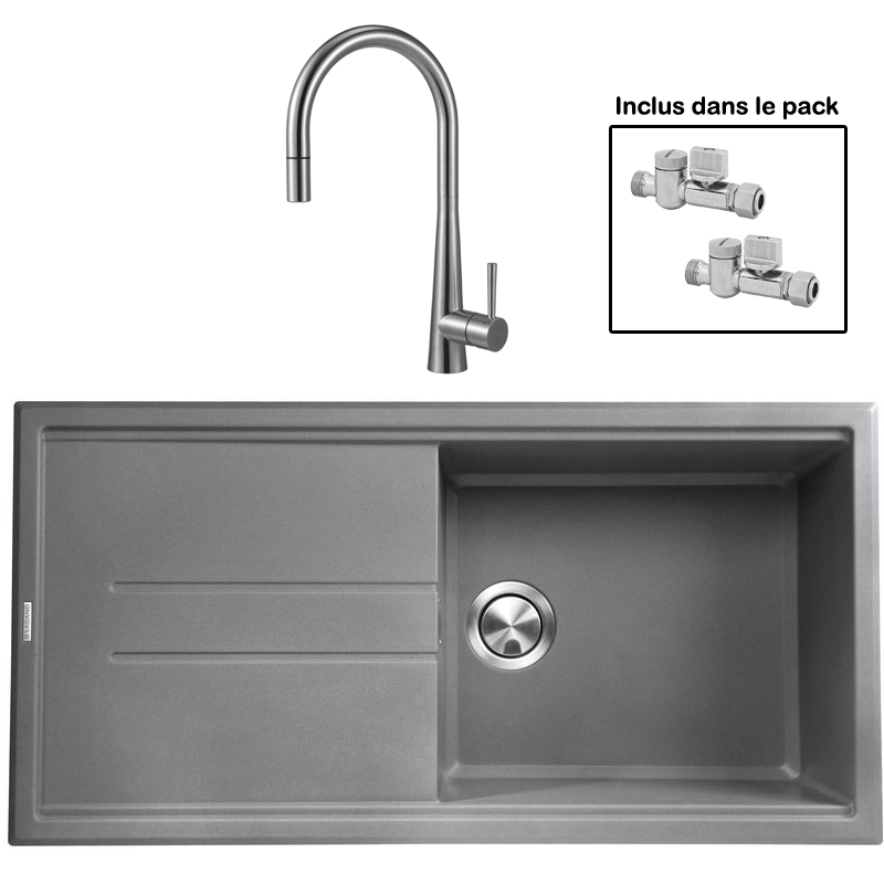 Pack : BRADANIT 48 GRIS + ALENTO DOUCHETTE INOX