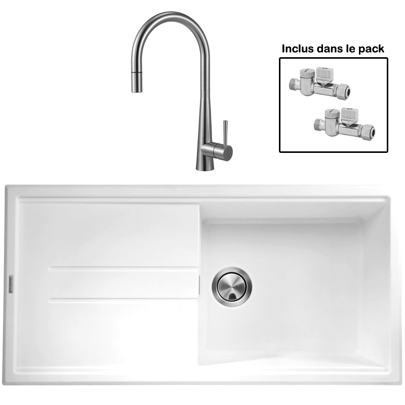 Pack : BRADANIT 48 BLANC + ALENTO DOUCHETTE INOX