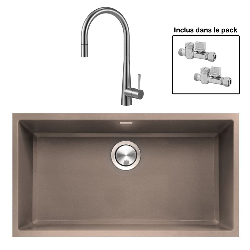 Pack : BRADANIT 73 U MOKA + ALENTO DOUCHETTE INOX
