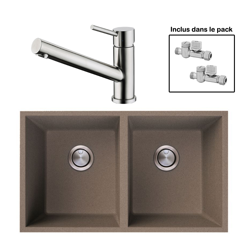 Pack : BRADANIT 3636 U MOKA + CERAMI INOX