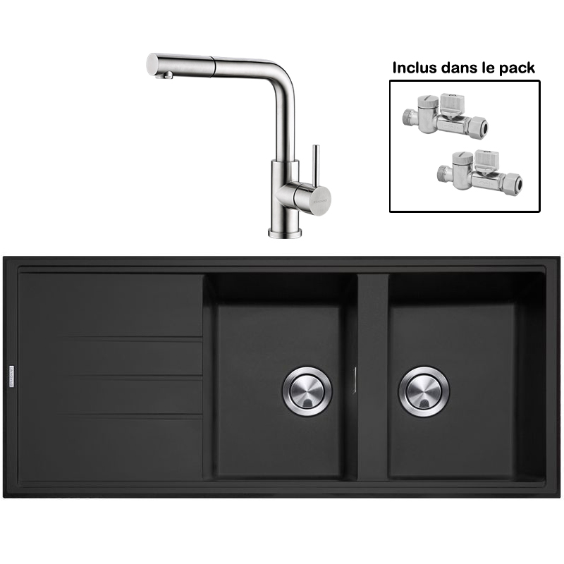 Pack : BRADANIT 3333 NOIR + AVISIO DOUCHETTE INOX ECO45