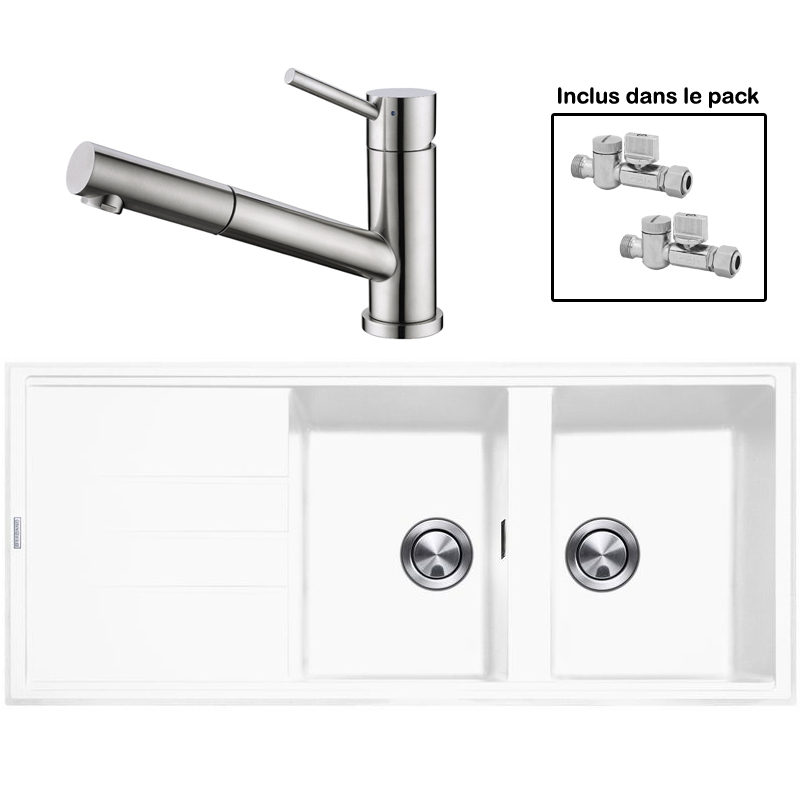 Pack : BRADANIT 3333 BLANC + CERAMI DOUCHETTE INOX