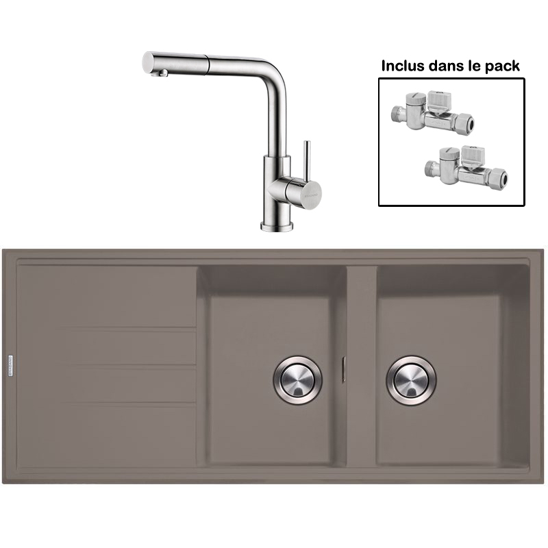 Pack : BRADANIT 3333 MOKA + AVISIO DOUCHETTE 90 INOX