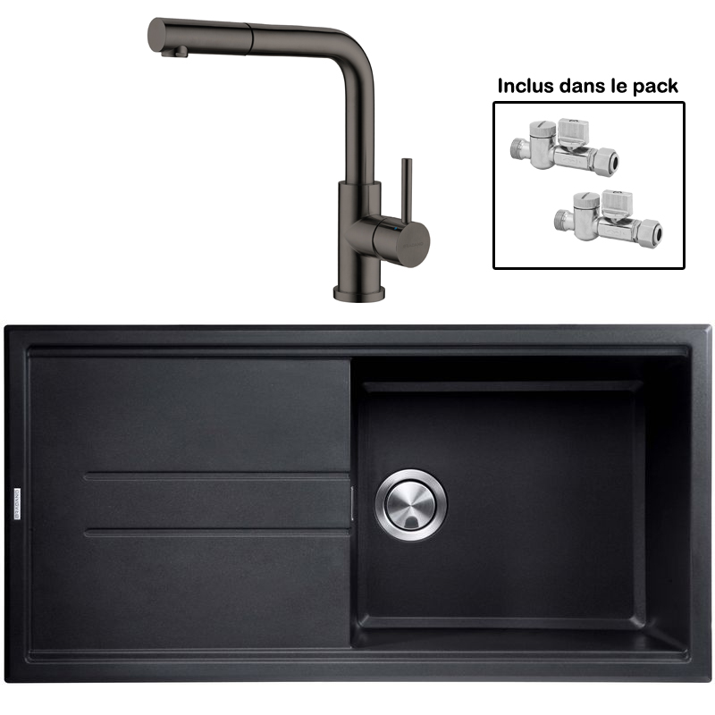 Pack : BRADANIT 48 NOIR + AVISIO DOUCHETTE BLACK ECO90