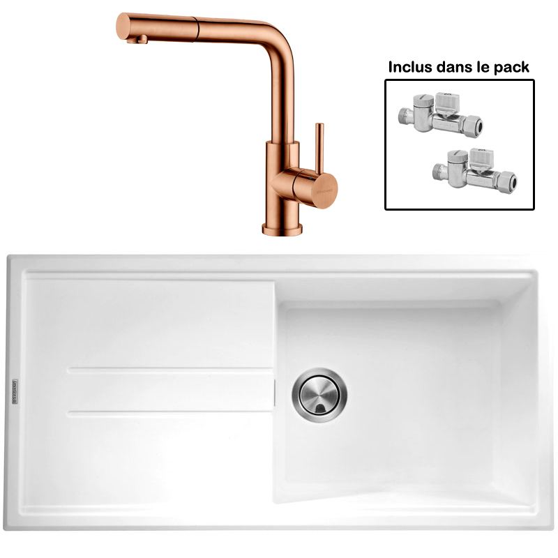 Pack : BRADANIT 48 BLANC + AVISIO DOUCHETTE CUIVRE ECO90