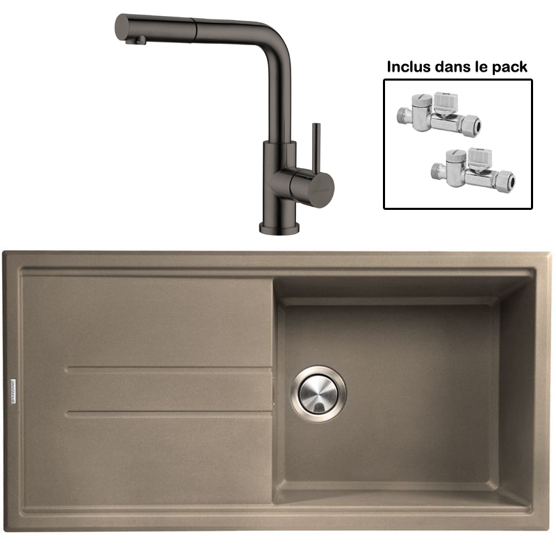 Pack : BRADANIT 48 MOKA + AVISIO DOUCHETTE BLACK ECO90