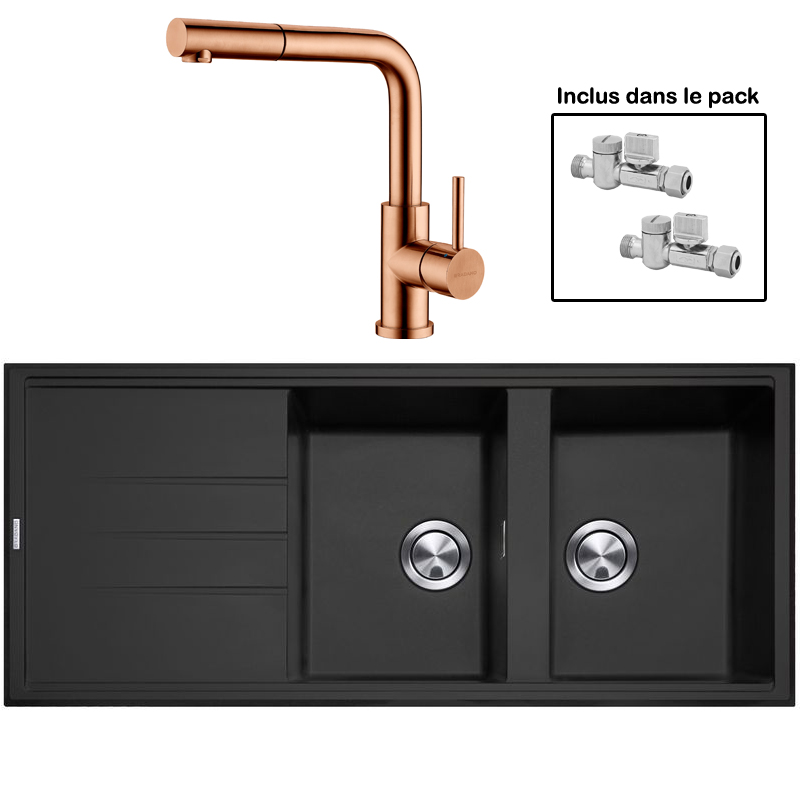 Pack : BRADANIT 3333 NOIR + AVISIO DOUCHETTE CUIVRE ECO90