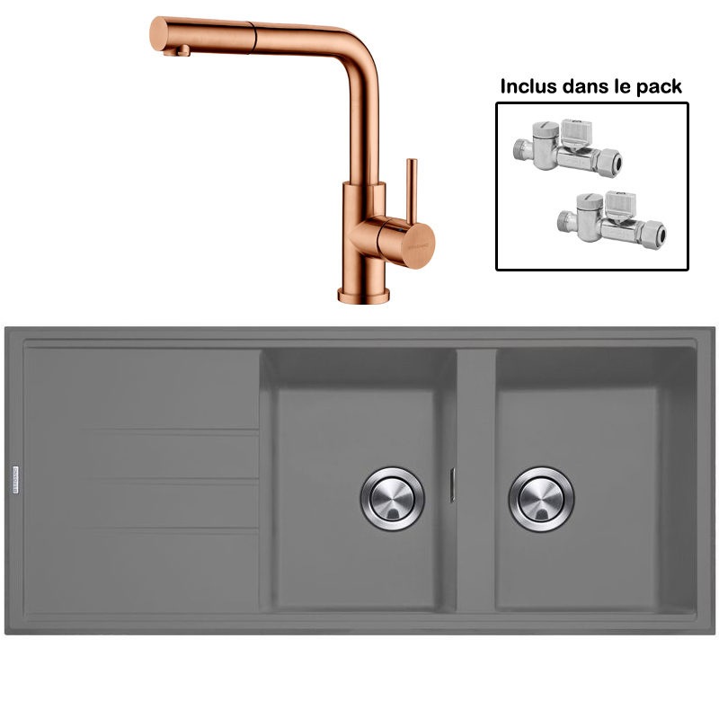Pack : BRADANIT 3333 GRIS + AVISIO DOUCHETTE CUIVRE ECO90