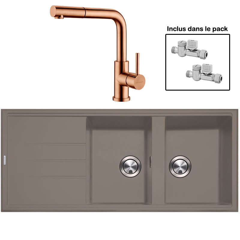 Pack : BRADANIT 3333 MOKA + AVISIO DOUCHETTE CUIVRE ECO90