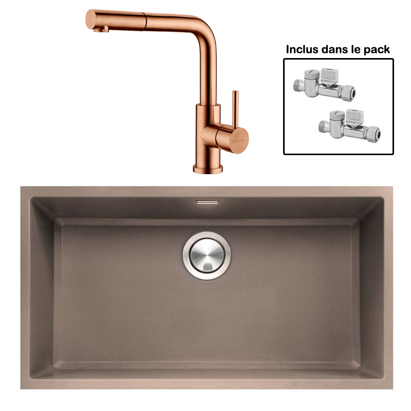 Pack : BRADANIT 73 U MOKA + AVISIO DOUCHETTE CUIVRE ECO90