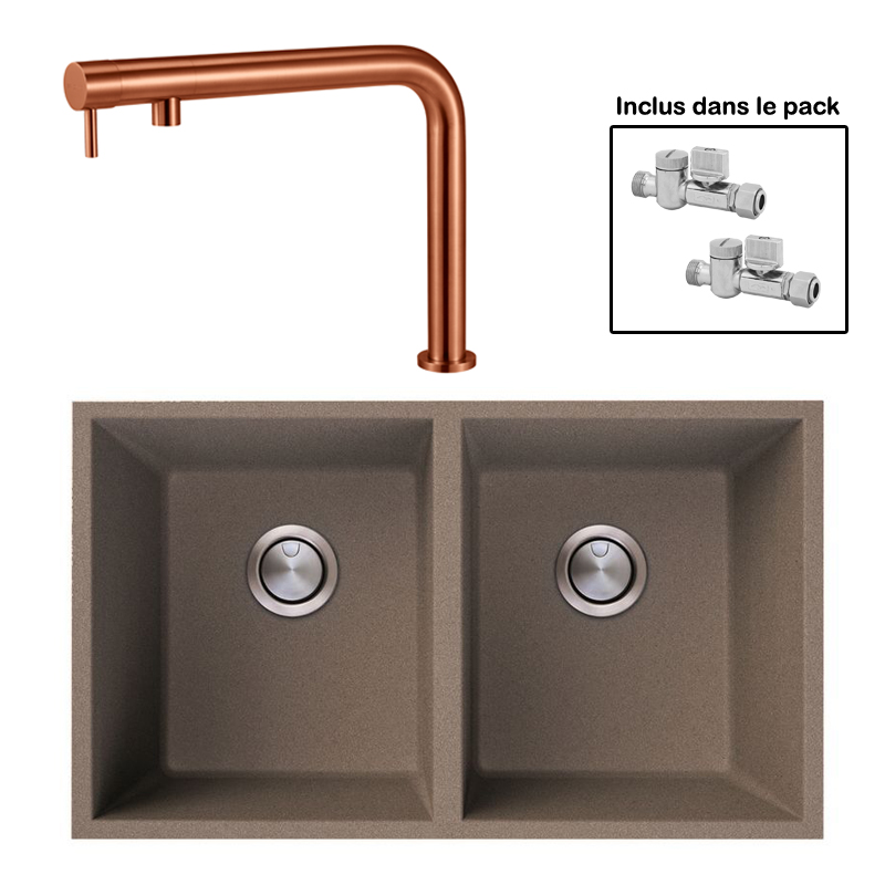Pack : BRADANIT 3636 U MOKA + FINO CUIVRE 316