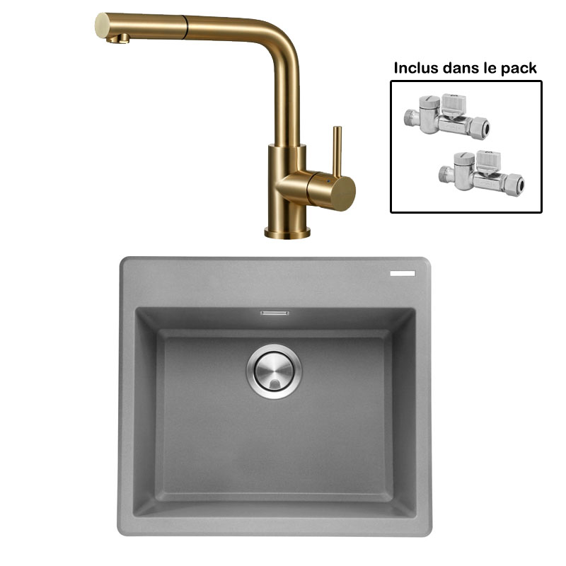 Pack : BRADANIT 51 GRIS + AVISIO DOUCHETTE LAITON ECO90