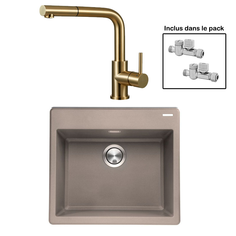 Pack : BRADANIT 51 MOKA + AVISIO DOUCHETTE LAITON ECO90