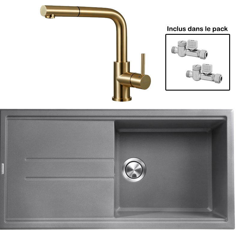 Pack : BRADANIT 48 GRIS + AVISIO DOUCHETTE LAITON ECO90