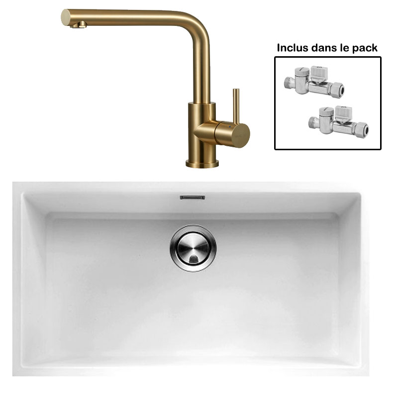 Pack : BRADANIT 73 U BLANC + AVISIO ECO 90 LAITON