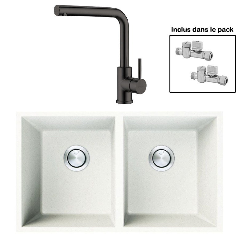 Pack : BRADANIT 3636 U BLANC + AVISIO ECO 90 BLACK