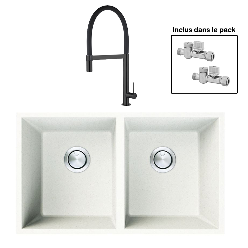 Pack : BRADANIT 3636 U BLANC + TANARO ALL BLACK