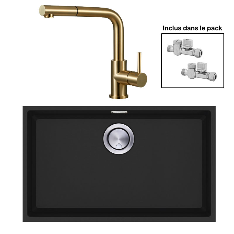 Pack : BRADANIT 62 U NOIR + AVISIO DOUCHETTE LAITON ECO90