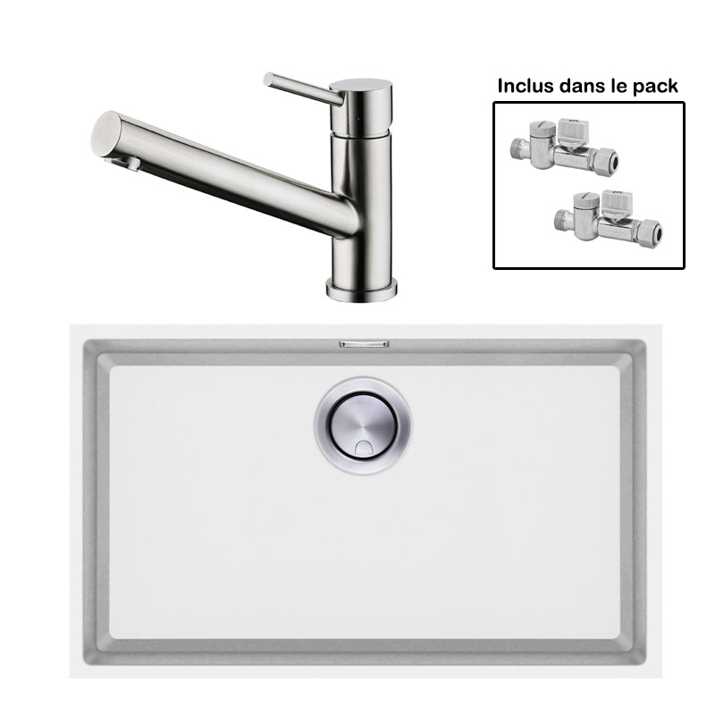 Pack : BRADANIT 62 U BLANC + CERAMI INOX