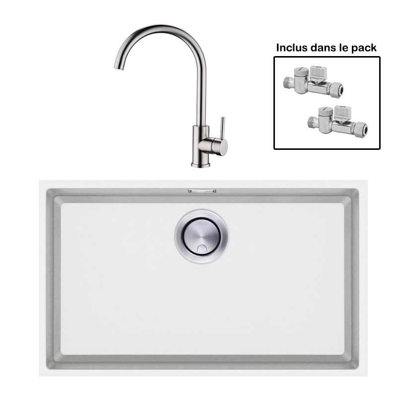 Pack : BRADANIT 62 U BLANC + ALLIA INOX
