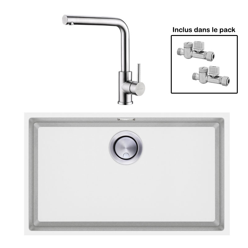 Pack : BRADANIT 62 U BLANC + AVISIO INOX 90