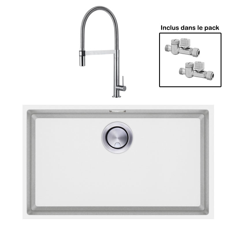 Pack : BRADANIT 62 U BLANC + TANARO INOX
