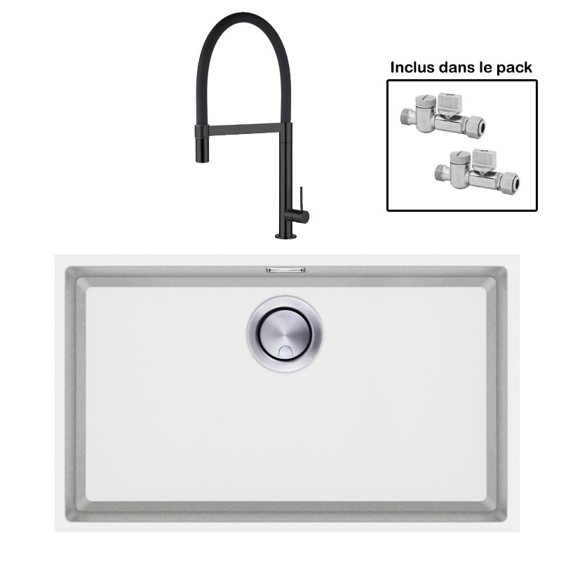 Pack : BRADANIT 62 U BLANC + TANARO ALL BLACK