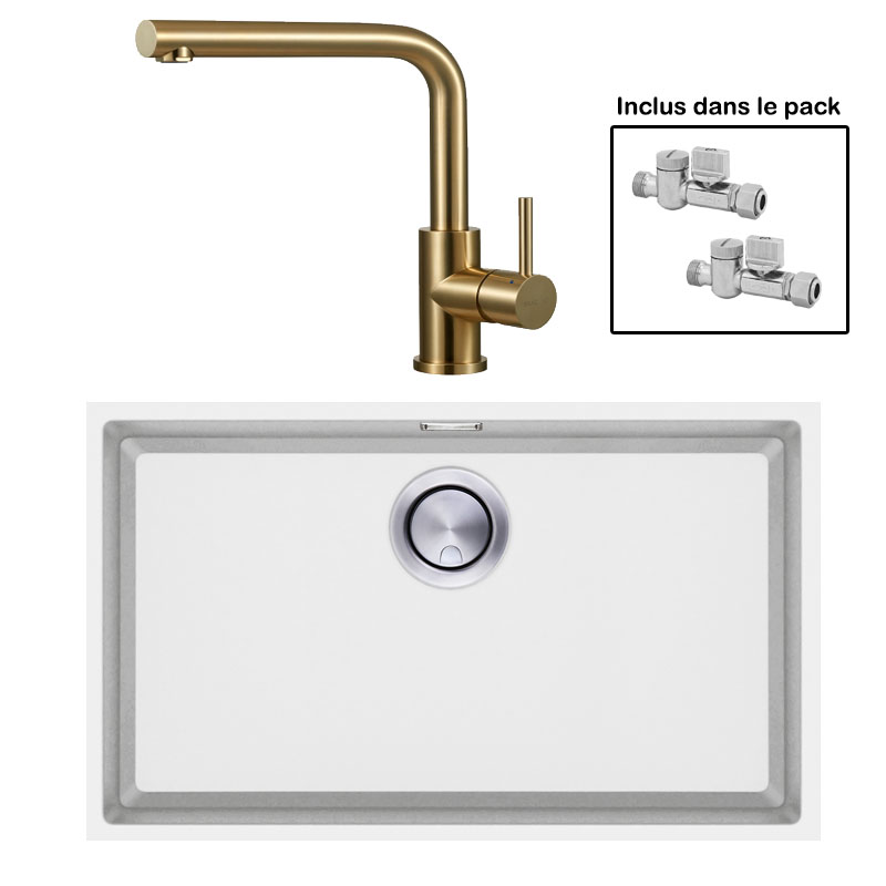 Pack : BRADANIT 62 U BLANC + AVISIO ECO 90 LAITON
