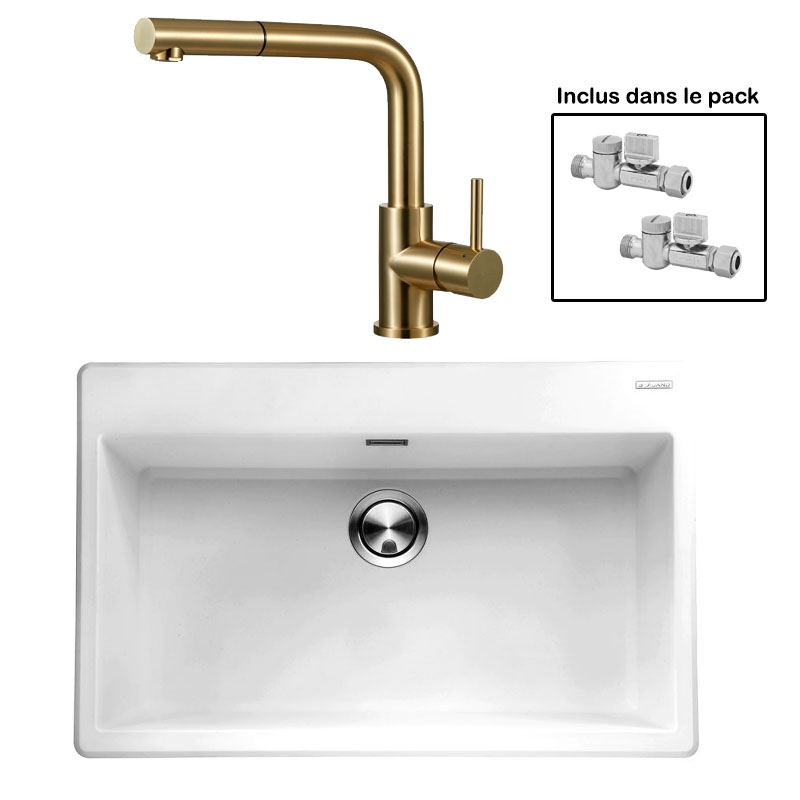 Pack : BRADANIT 73 BLANC + AVISIO DOUCHETTE LAITON ECO90