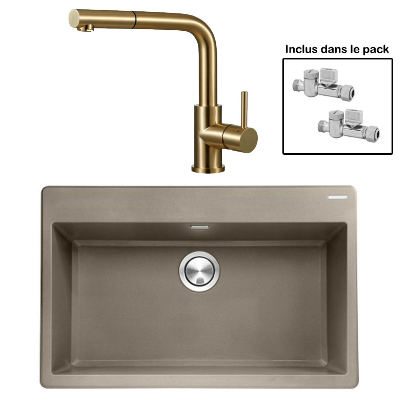Pack : BRADANIT 73 MOKA + AVISIO DOUCHETTE LAITON ECO90
