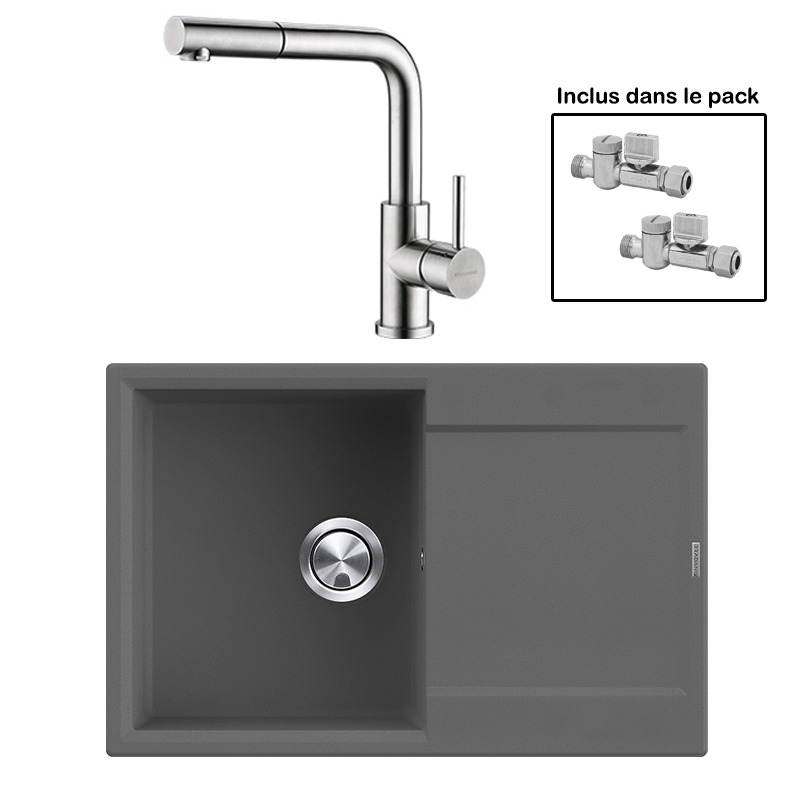 Pack : BRADANIT 38 GRIS + AVISIO DOUCHETTE 90 INOX