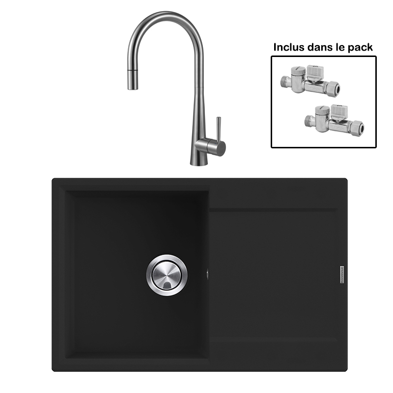 Pack : BRADANIT 38 NOIR + ALENTO DOUCHETTE INOX