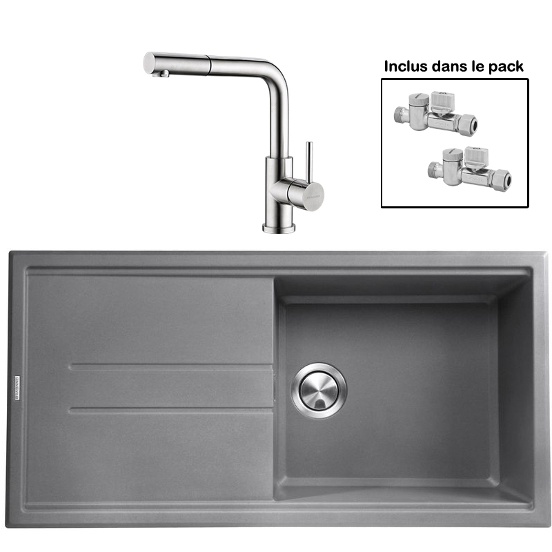 Pack : BRADANIT 48 GRIS + AVISIO DOUCHETTE 90 INOX