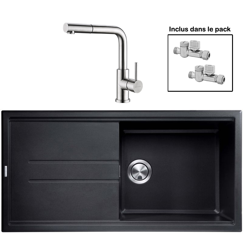 Pack : BRADANIT 48 NOIR + AVISIO DOUCHETTE INOX ECO45