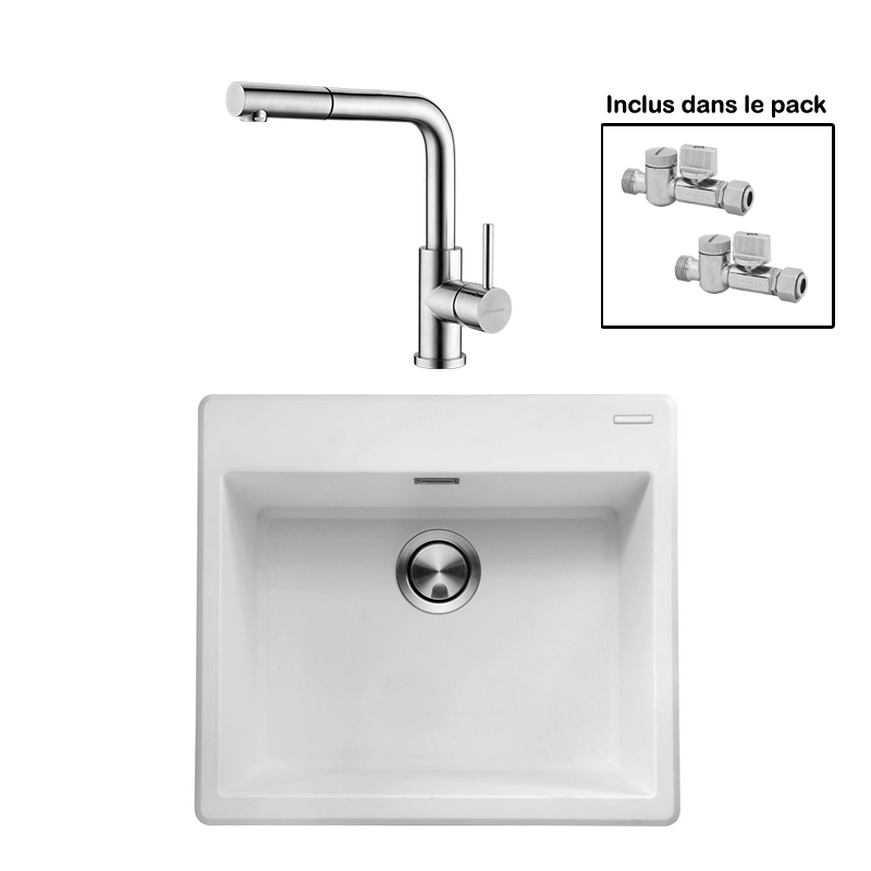 Pack : BRADANIT 51 BLANC + AVISIO DOUCHETTE 90 INOX