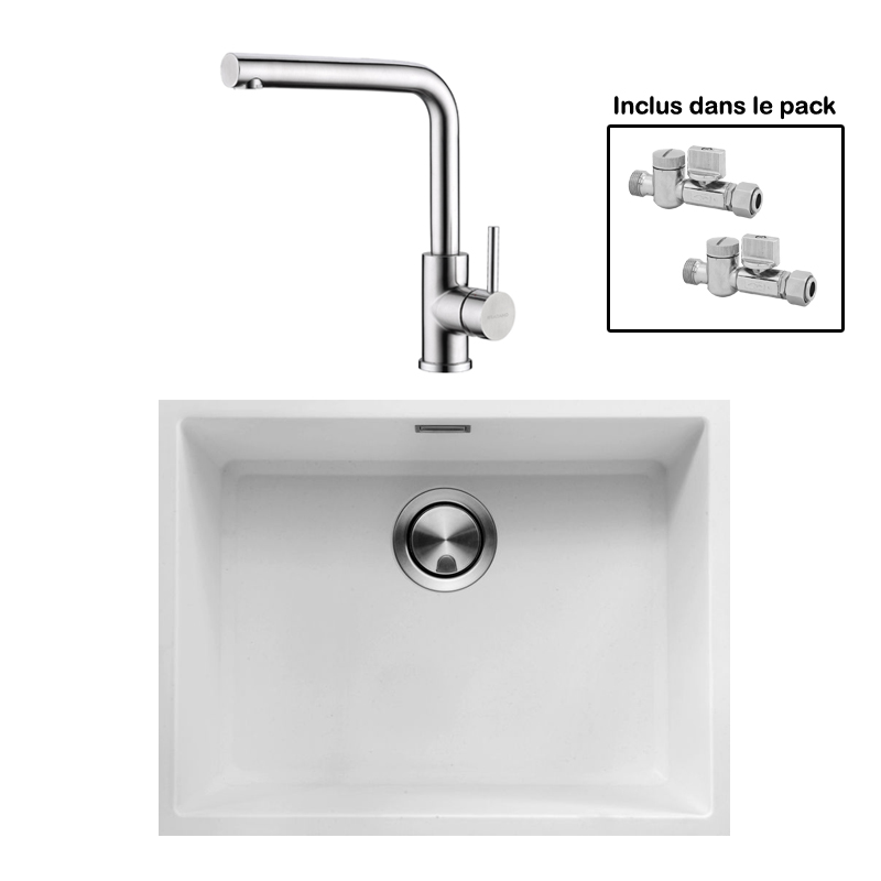 Pack : BRADANIT 51 U BLANC + AVISIO INOX 90