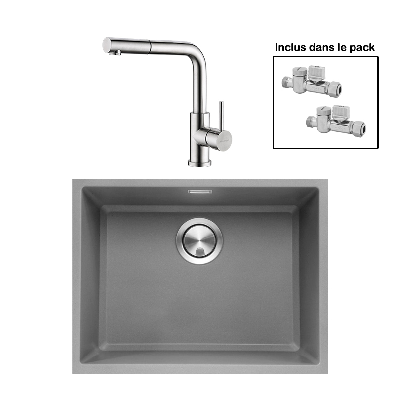 Pack : BRADANIT 51 U GRIS + AVISIO INOX 90