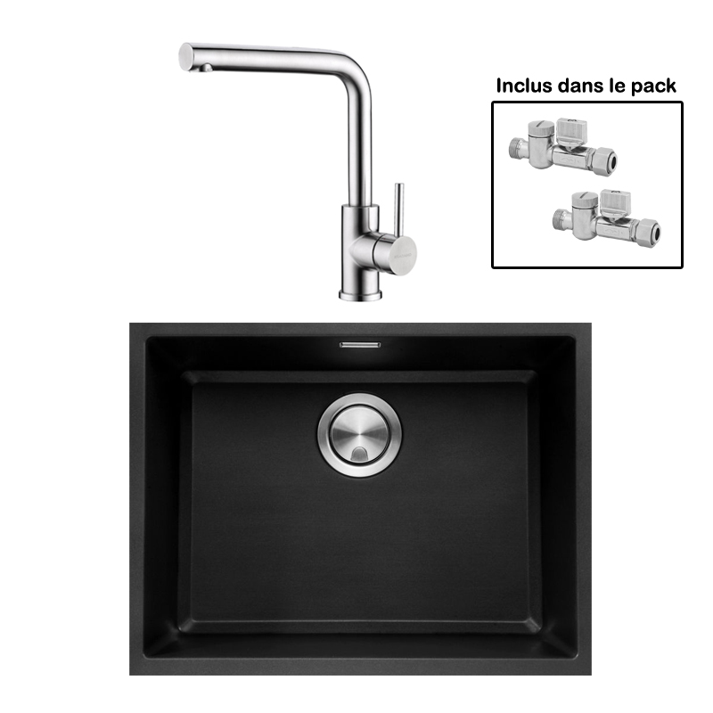 Pack : BRADANIT 51 U NOIR + AVISIO INOX 90