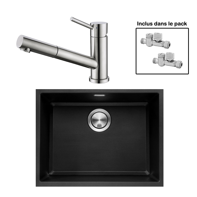 Pack : BRADANIT 51 U NOIR + CERAMI DOUCHETTE INOX