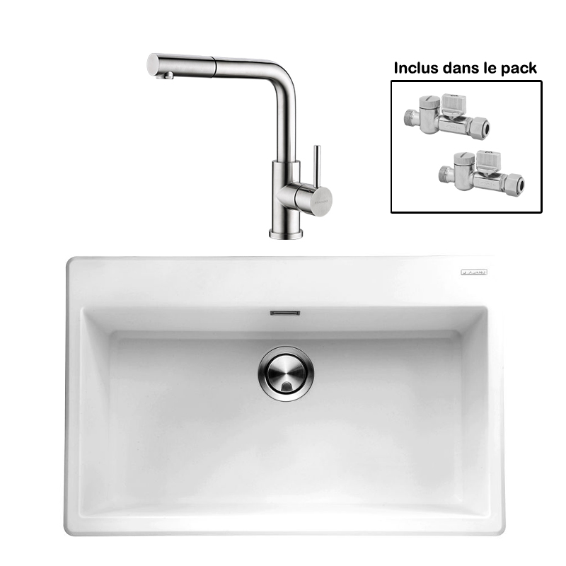 Pack : BRADANIT 73 BLANC + AVISIO DOUCHETTE 90 INOX