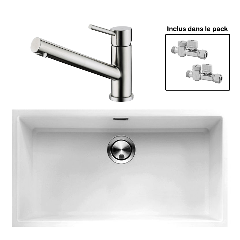 Pack : BRADANIT 73 U BLANC + CERAMI INOX