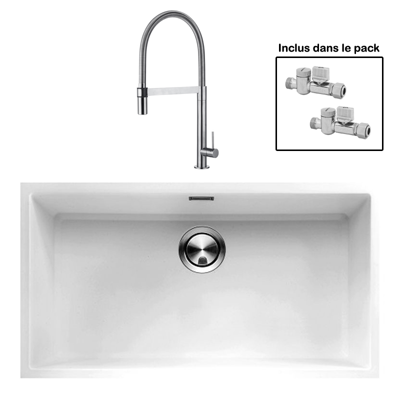 Pack : BRADANIT 73 U BLANC + TANARO INOX