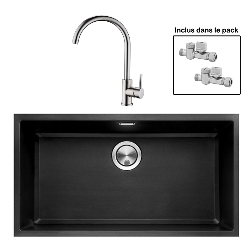 Pack : BRADANIT 73 U NOIR + ALLIA INOX