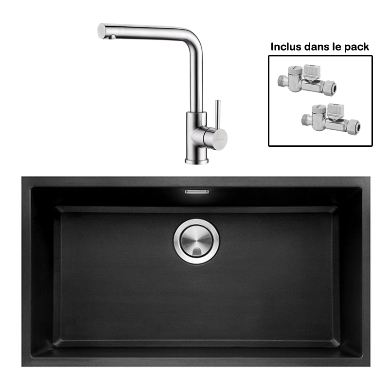 Pack : BRADANIT 73 U NOIR + AVISIO INOX 90