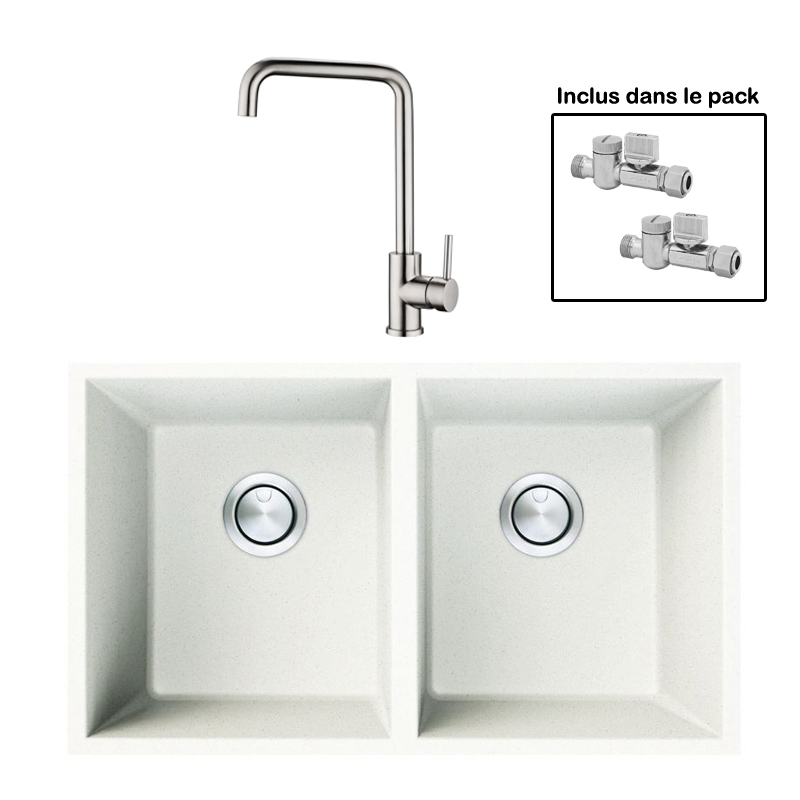 Pack : BRADANIT 3636 U BLANC + ARRONE INOX