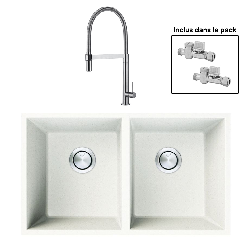 Pack : BRADANIT 3636 U BLANC + TANARO INOX