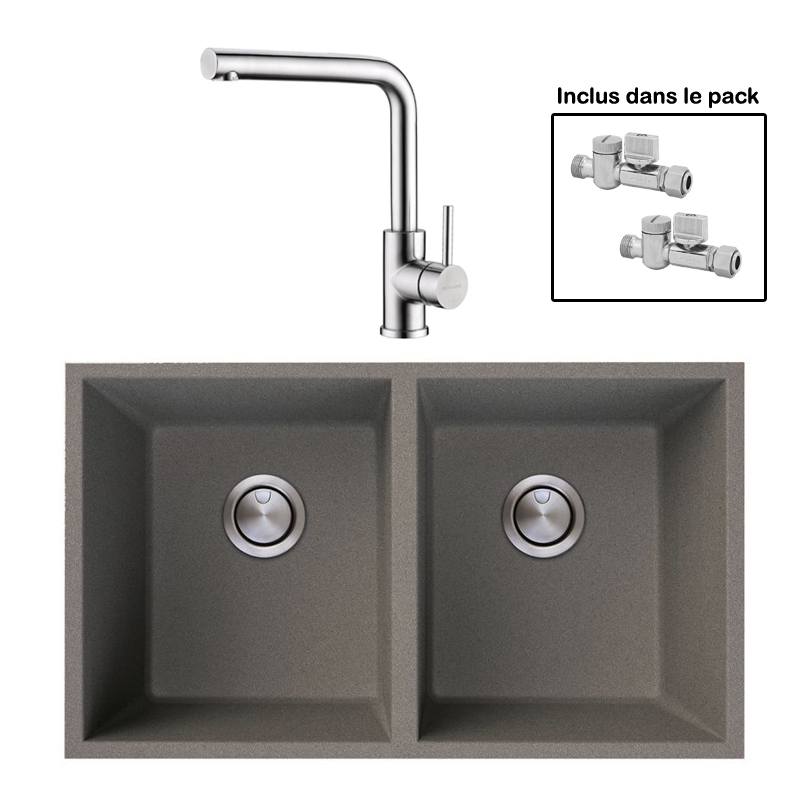 Pack : BRADANIT 3636 U GRIS + AVISIO ECO 45 INOX