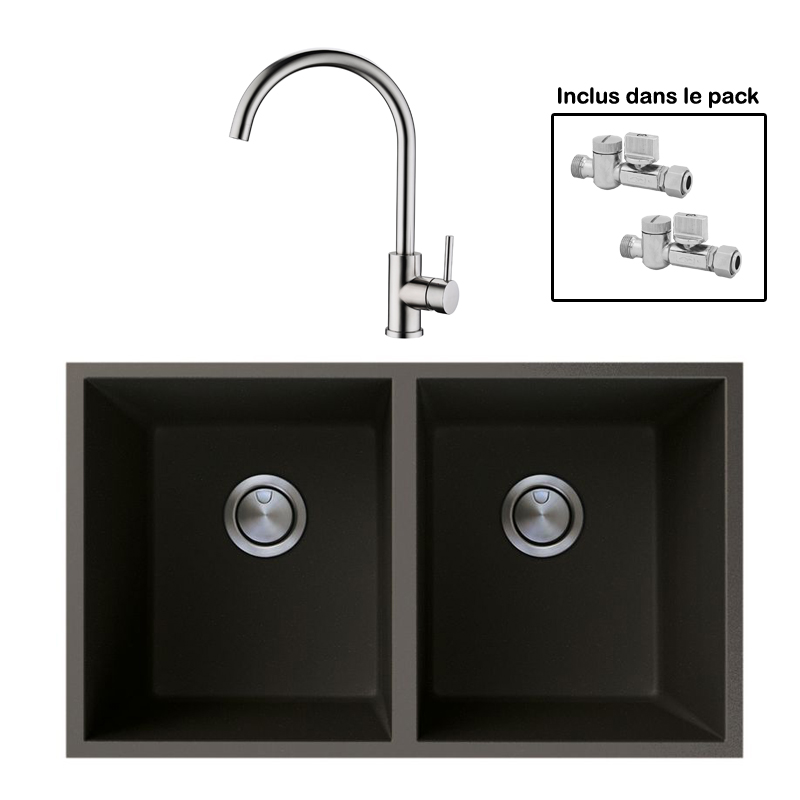 Pack : BRADANIT 3636 U NOIR + ALLIA INOX