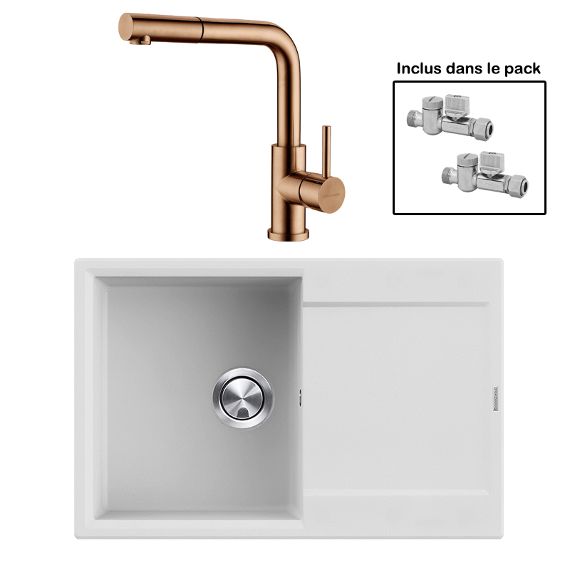 Pack : BRADANIT 38 BLANC + AVISIO DOUCHETTE CUIVRE ECO90